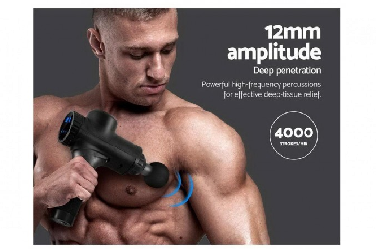 Buy Zenses Portable Aluminium 3 Fold Massage Table 75cm Black + 6 Heads Vibration Massage Gun