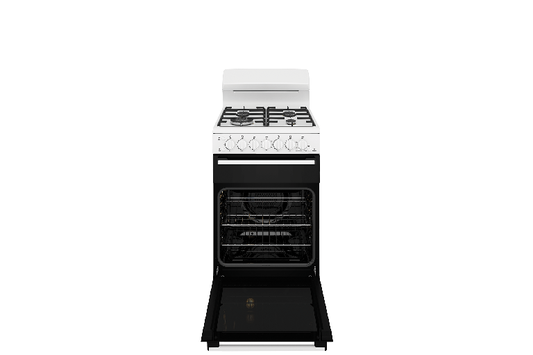 Westinghouse 54cm Freestanding Cooker with Gas Hob - White 4 Grilling Made Easy
