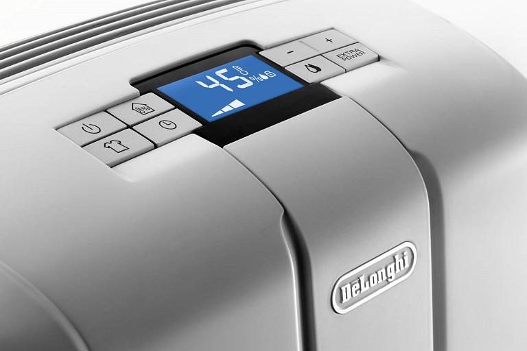 The DeLonghi Dehumidifier's control panel
