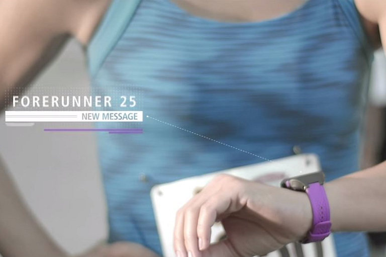 The Garmin Forerunner tracks your route and running stats
