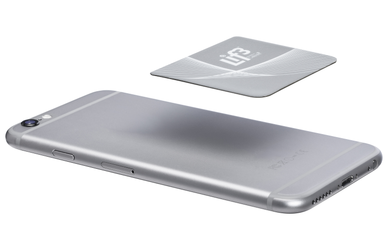 Generic smartphone with Lif3 smartchip being applied