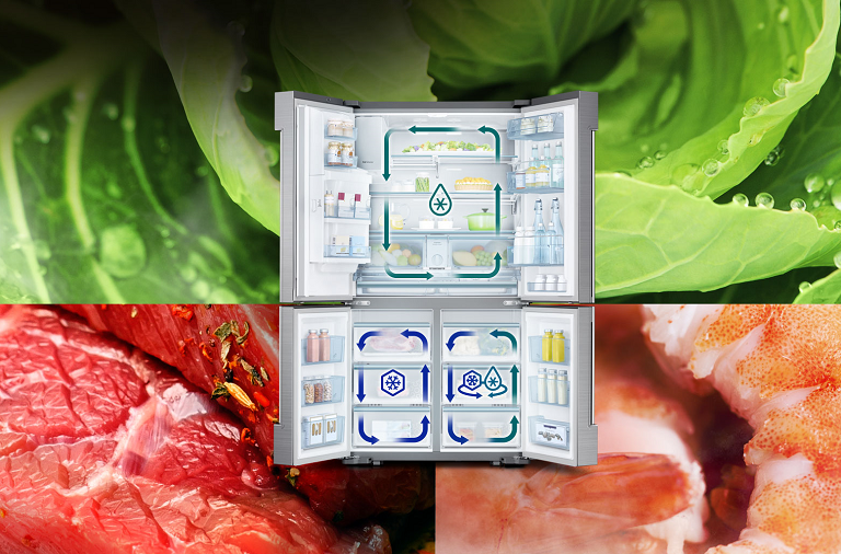 SRF751CCSS different storage compartments.