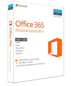 Office 365 Personal packaging.