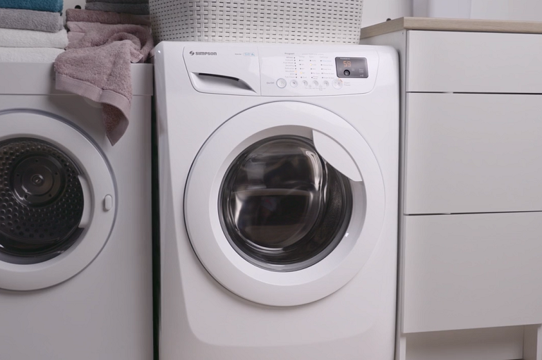 The 8kg washing machine in a laundry