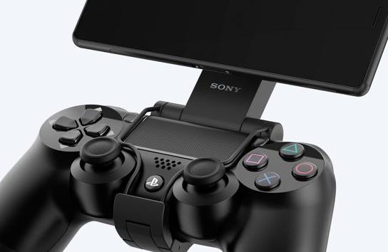 A PS4 controller and a Sony device.